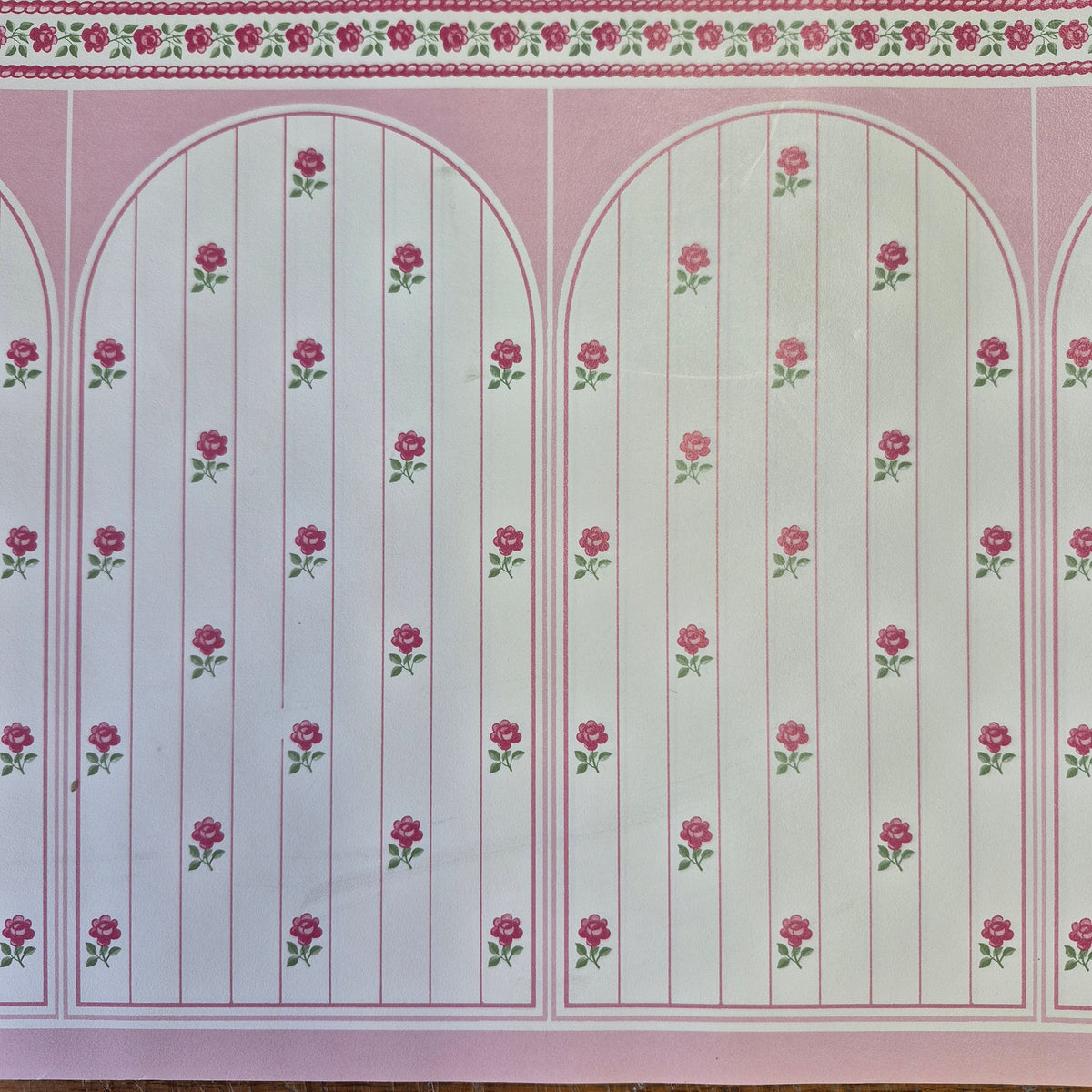 Pink Roses on Lines - Panels - Wallpaper – Freedom Miniatures