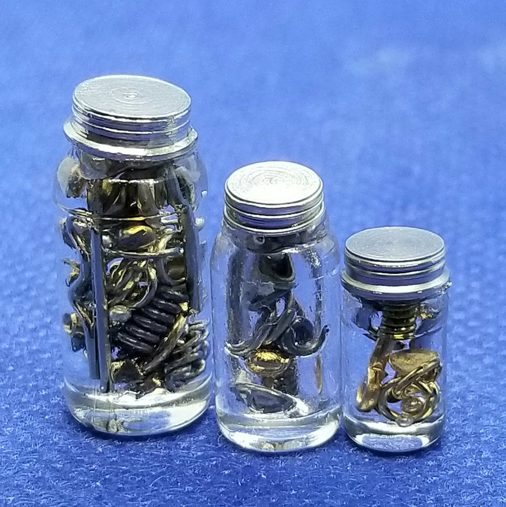 1/12 Scale Jars of Nuts and Bolts - Miniature - Dollhouse - Diorama Freedom Miniatures