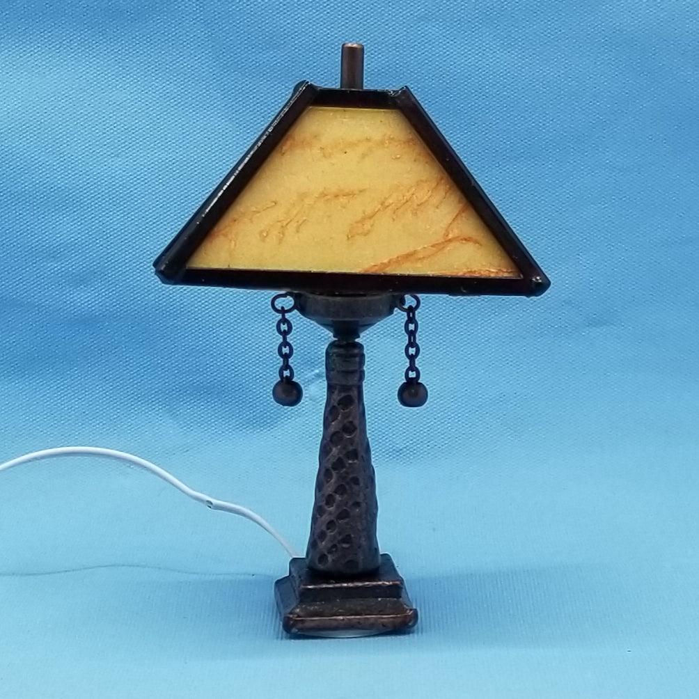 Tiffany Branch Design Table Lamp - 12 Volt - 1/12 Scale Dollhouse Miniature