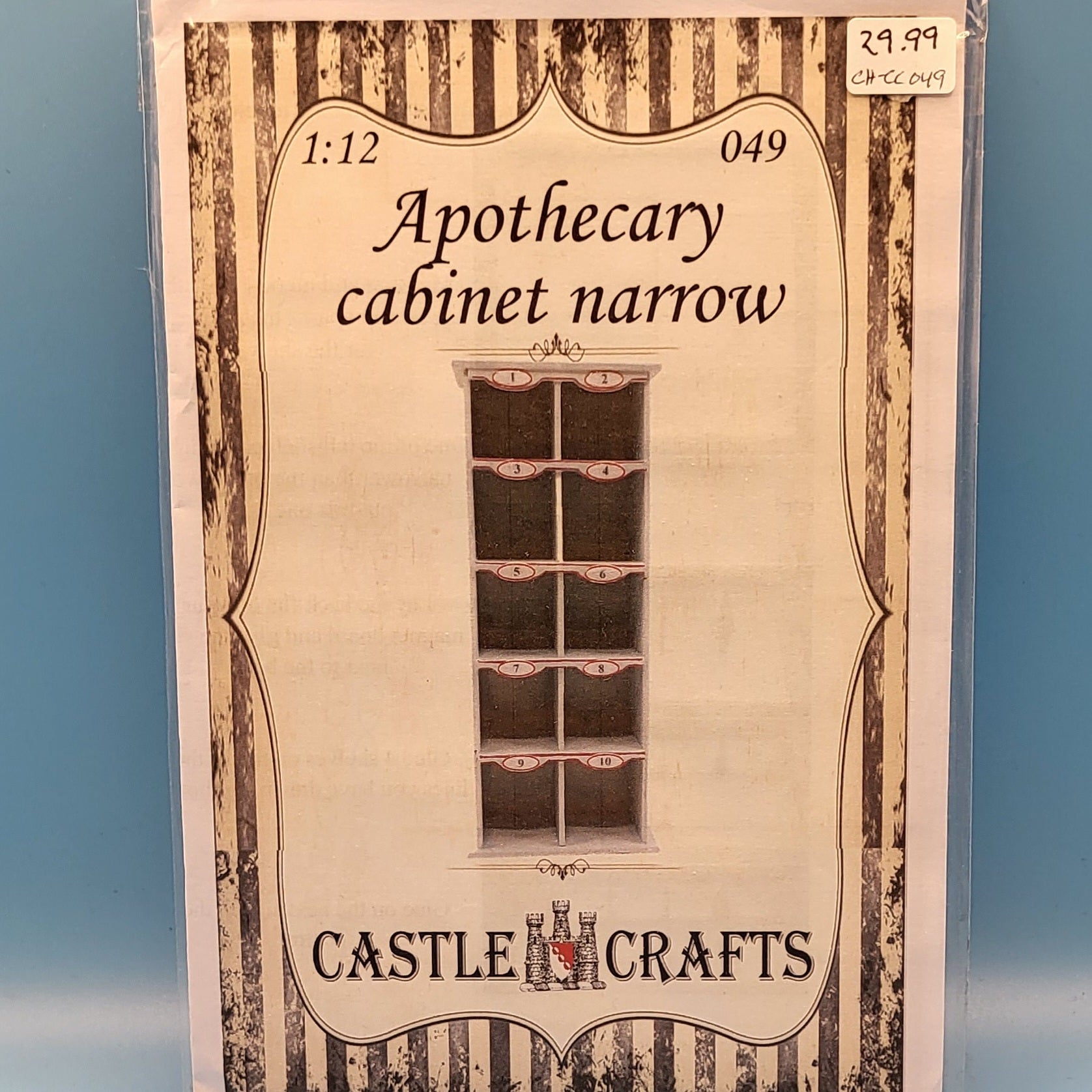 Narrow Apothecary Cabinet Kit from Castle Crafts - 1/12 Scale Dollhous –  Freedom Miniatures