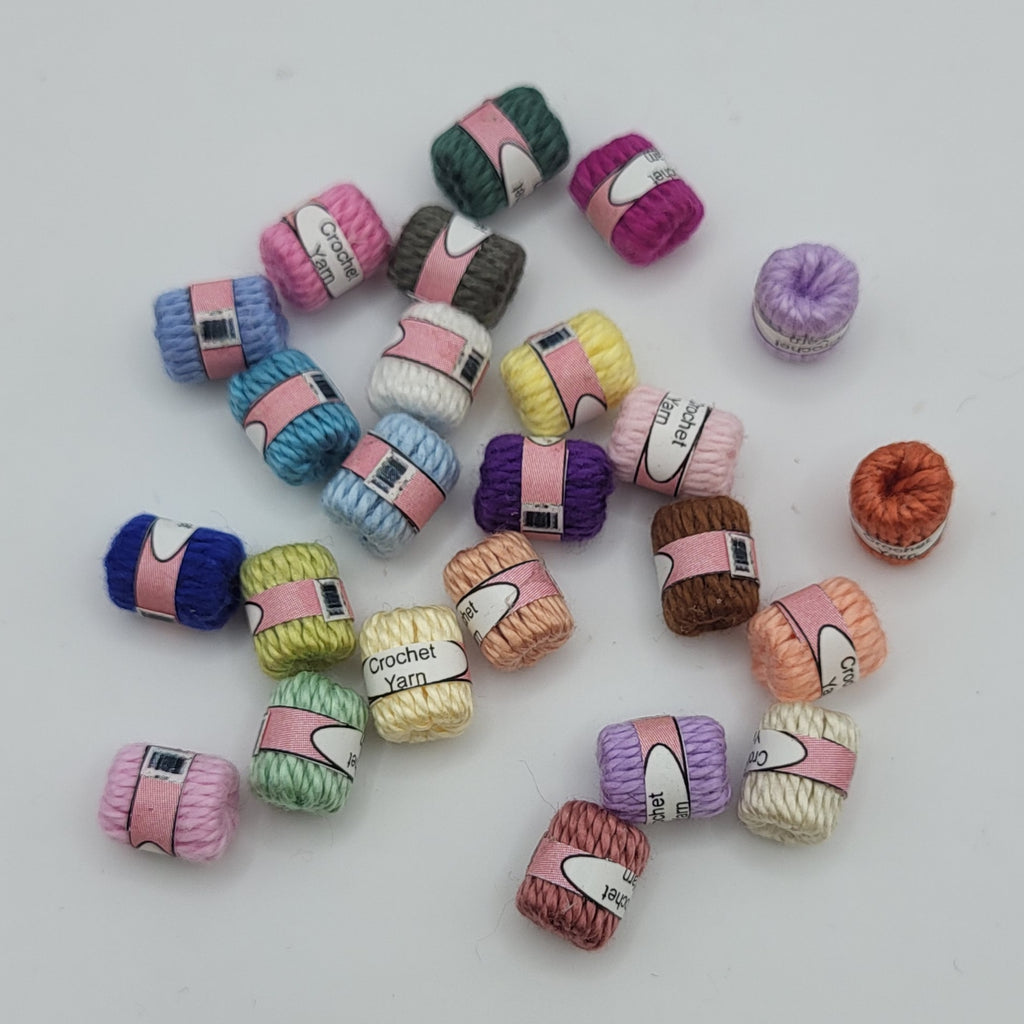 Dollhouse Miniature Accessories 1:12 Scale 7 Skeins of Yarn & Supplies  #Z283A